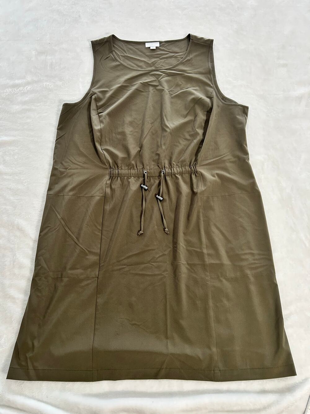 J Jill Fit Womens Sundress with Drawstring Olive Green Excellent Condition Sz XL